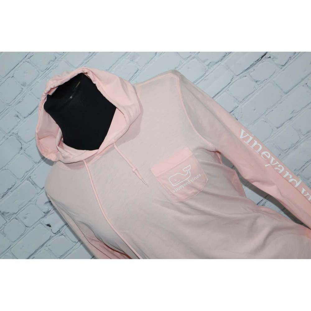 Vineyard Vines Hoodie Shirt Women Small Pink Graphic Pocket Cotton Tee